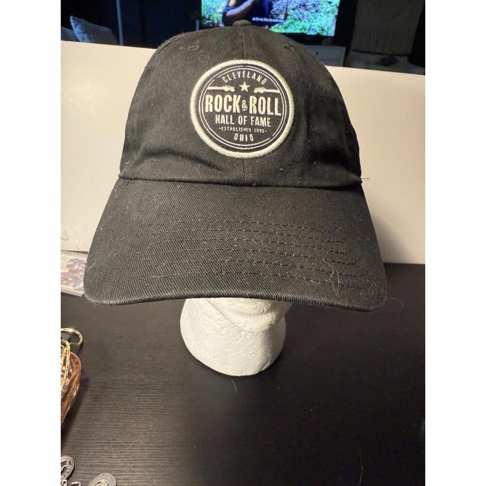 Rock & Roll Hall Of Fame Ohio Baseball Cap Black One Size Adjustable Sportiqe